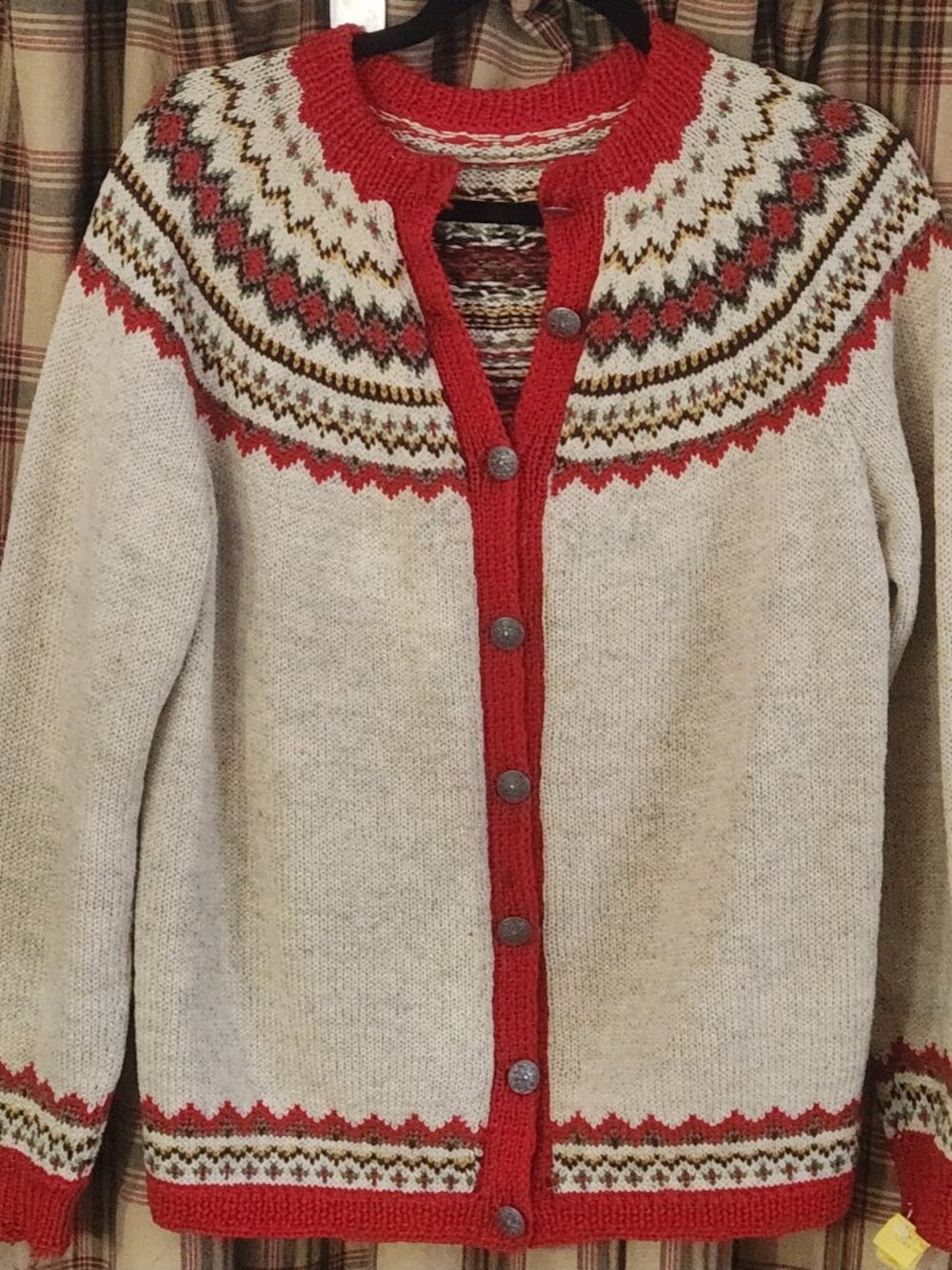 Vintage Norwegian Fair Isle Wool Cardigan